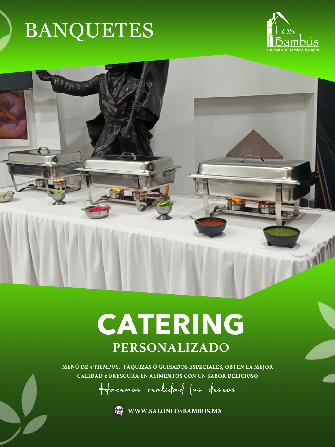 meseros, organizadores y equipo con experiencia en atención de banquetes y catering.